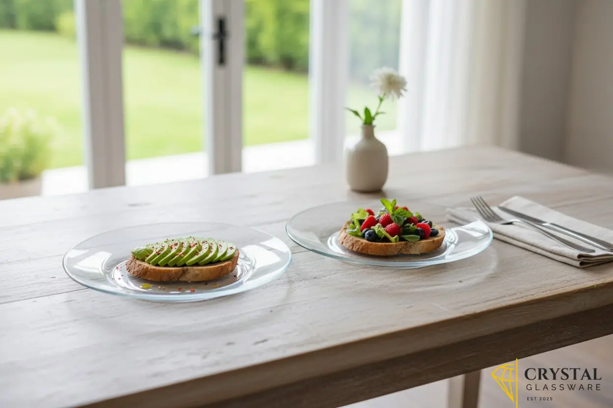 Delisoga set of 2 glass serving platters 10 inch elegant dinnerware 